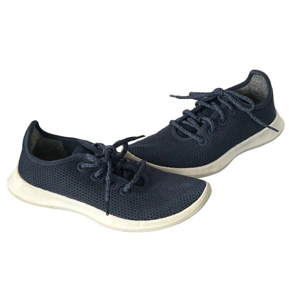 allbirds Shoes - Allbirds Womens Tree Runners Sneaker Shoes Size 7 Navy White Cushioned Lace Up